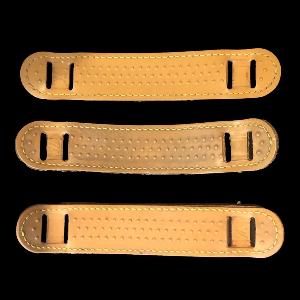 LOUIS VUITTON Tan Vachetta Leather Strap Pads with Yellow Stitching 1 per Order